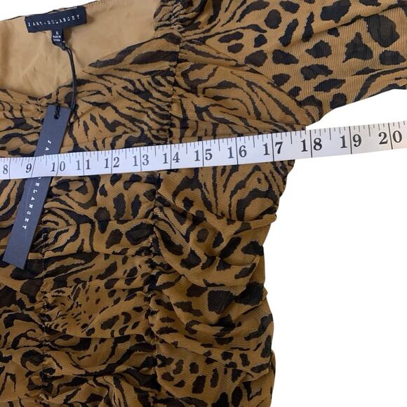 NWT Jane + Delancey Top Women's Size XL Ruched Academic Stretch Safari Print - Picture 8 of 9